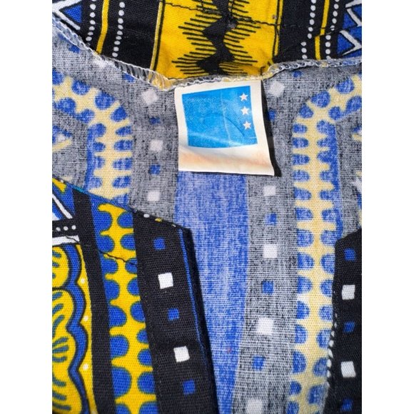 Mama and Papa Vintage Dashiki Shirt Cotton Fuchsia Patchwork Shirt with Pockets - Picture 10 of 10